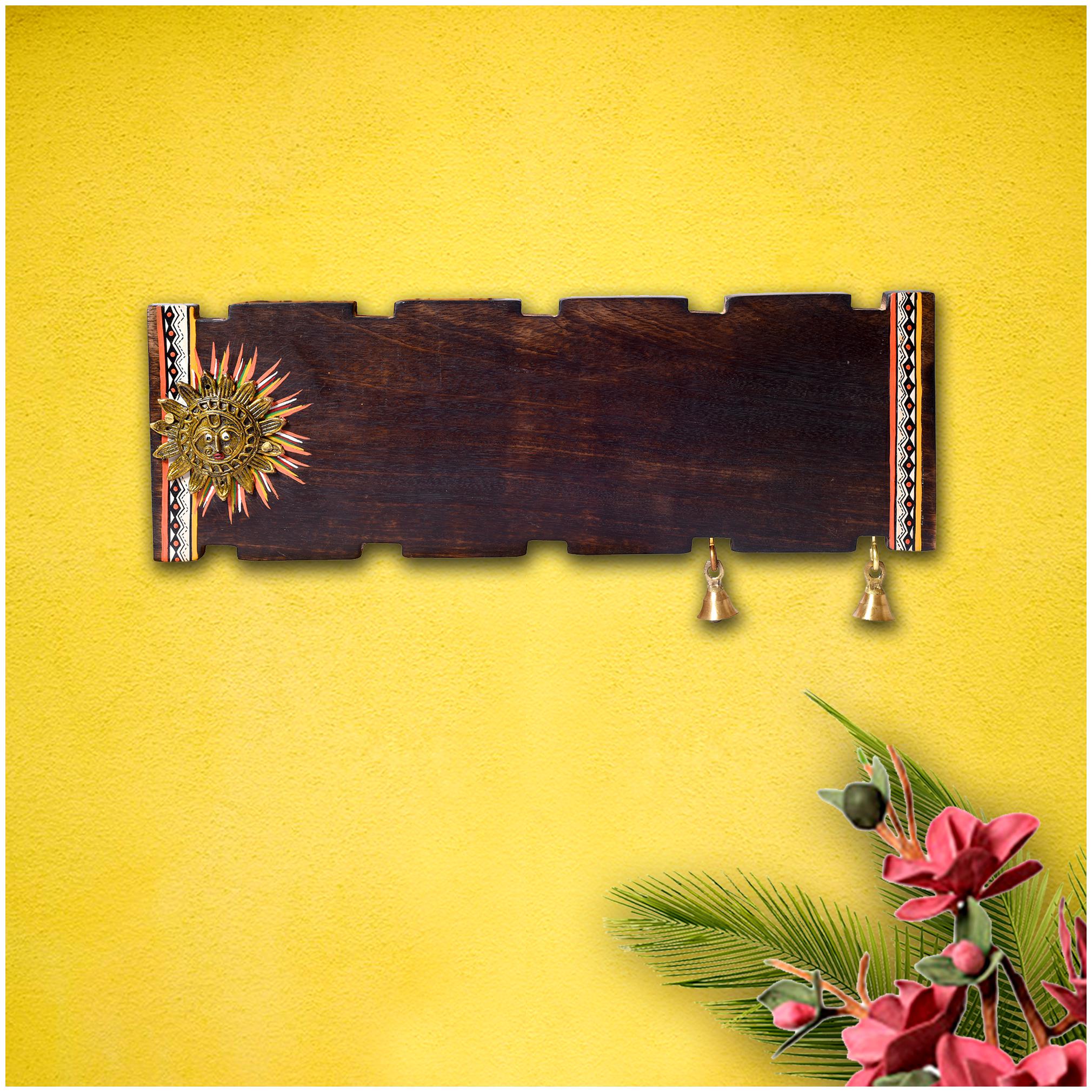 

Unravel India sheesham wood dokhra work customized name plate