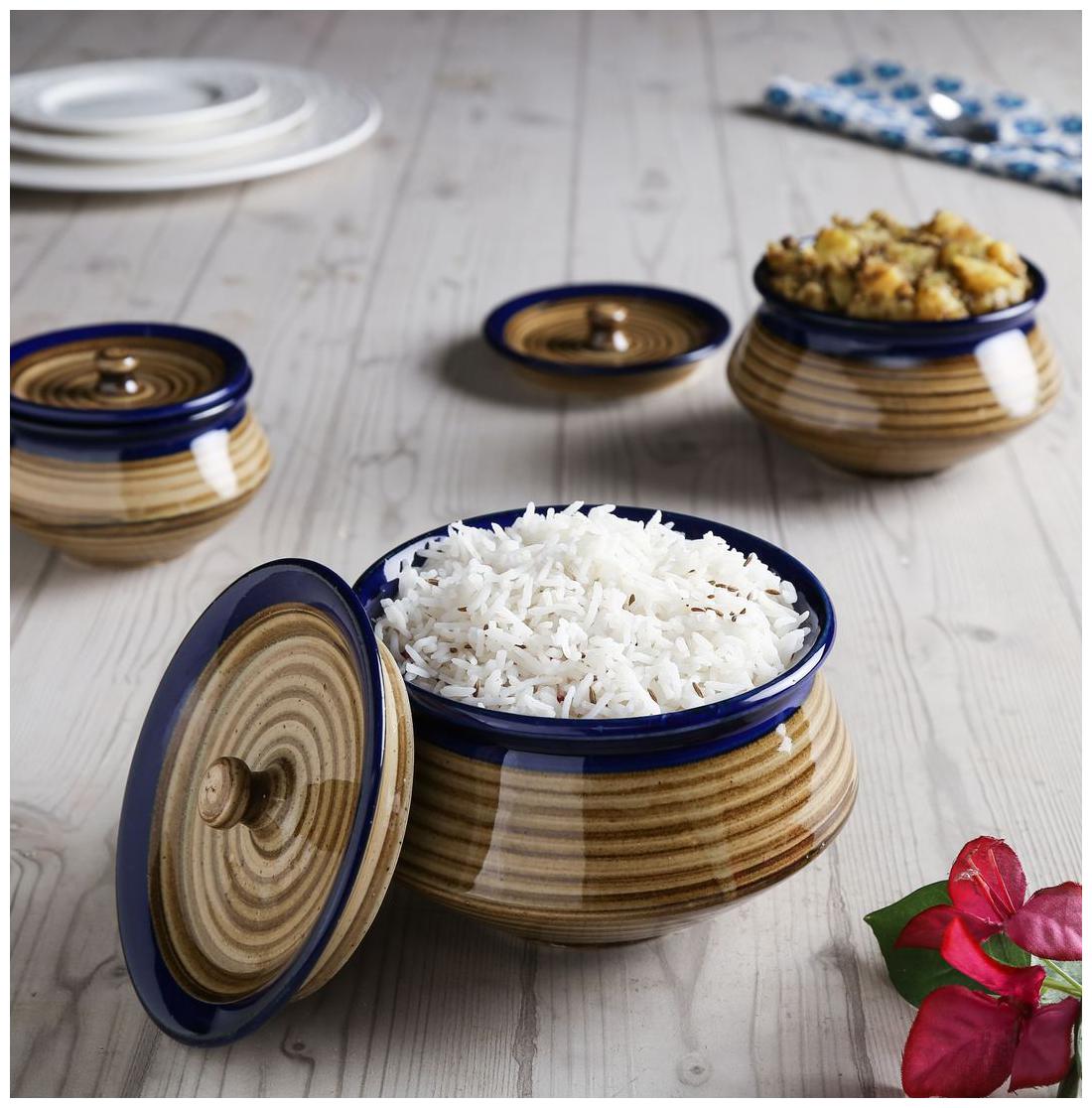 

Unravel India ceramic studio Handi set (Set of 3)