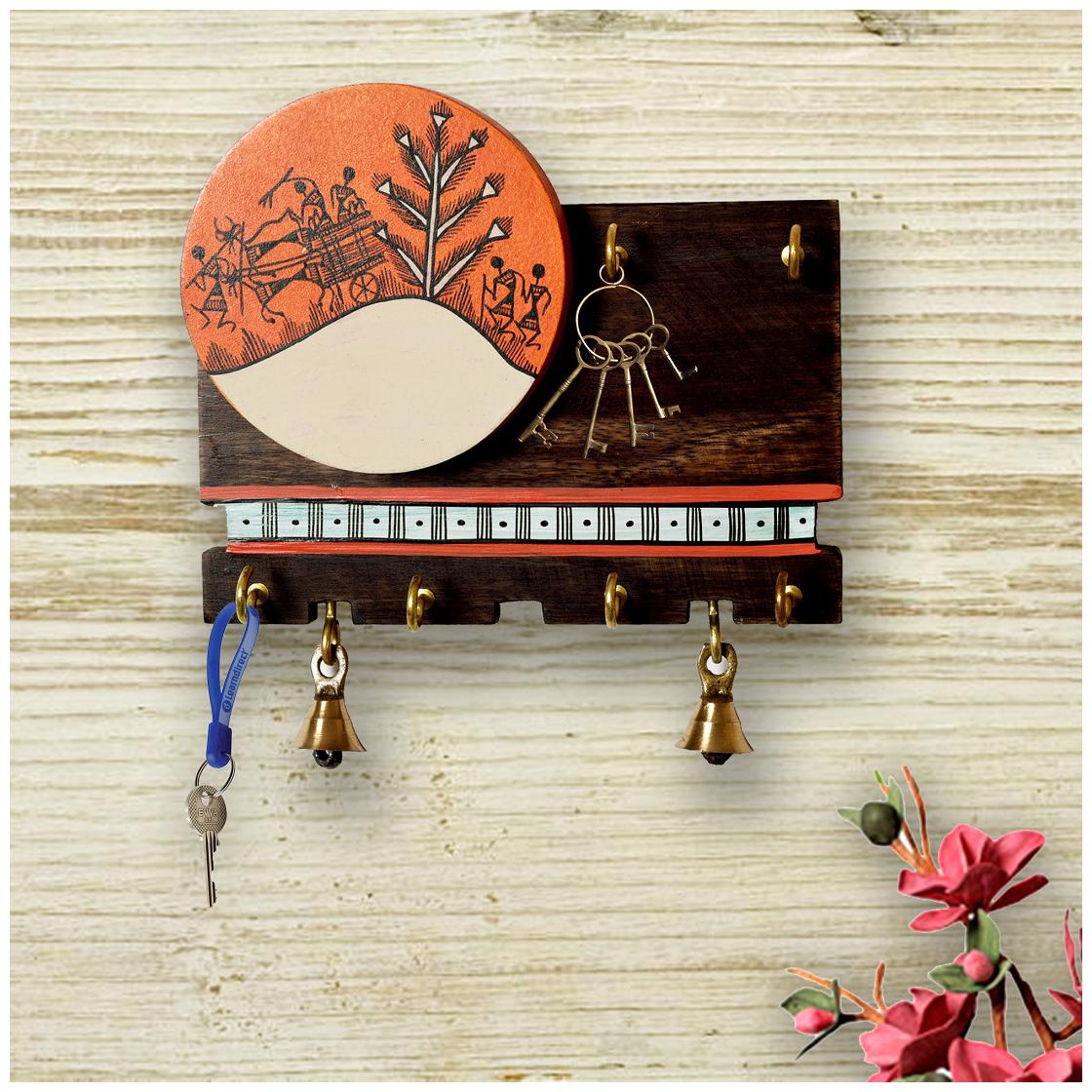

Unravel India Sheesham MDF Wood Handpainted key holder