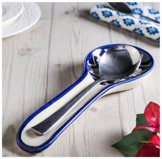 Unravel India ceramic mughal blue spoon rest