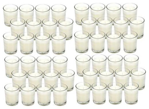 

Unscented Votive Candles Bulk White Clear Glass Home Garden Decorations 48 Pack