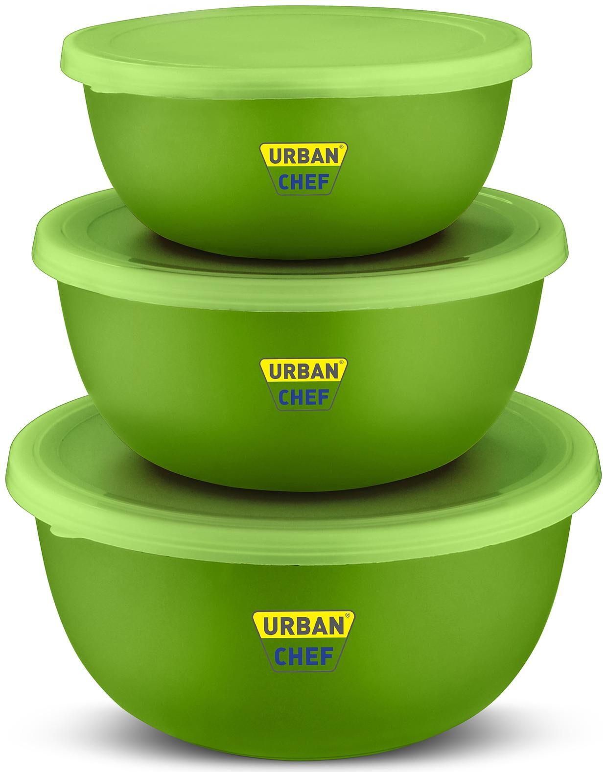 

URBAN CHEF 2500 ml Green Stainless steel Plastic Container Set - Set of 3