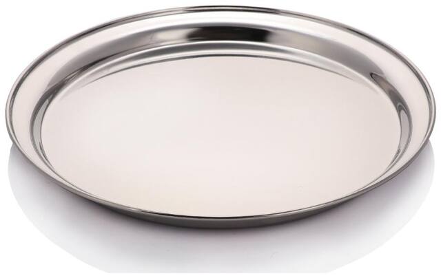 Urban Snacker Round Serving Tray (Stainless Steel;25 Cm;420 Gms)