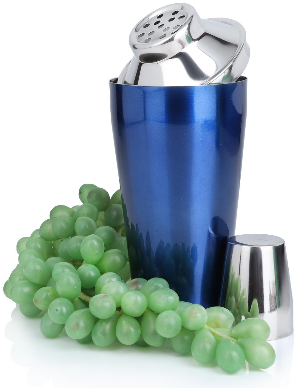 

Urban Snackers Cocktail Mocktail Shaker 28 Oz 829 ml Stainless Steel Blue Silver Use for Drink Mixer at Home Hotel Restaurant Pack of 1