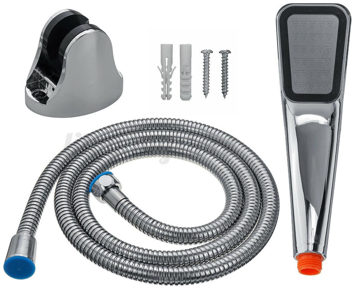 

US Stainless Steel Spray Handheld Shower Head Water Bathroom Wash Hose Bracket