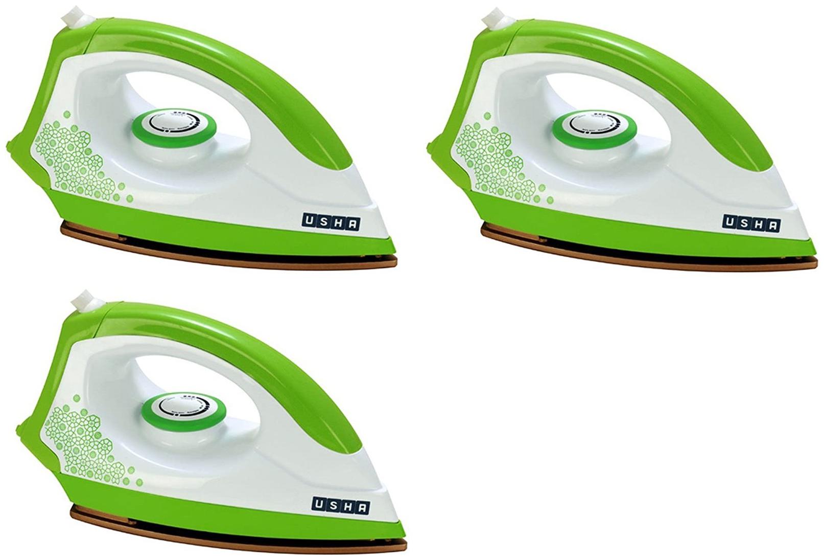 

Usha 3302 1100-Watt Dry Iron (White Green) Pack of 3