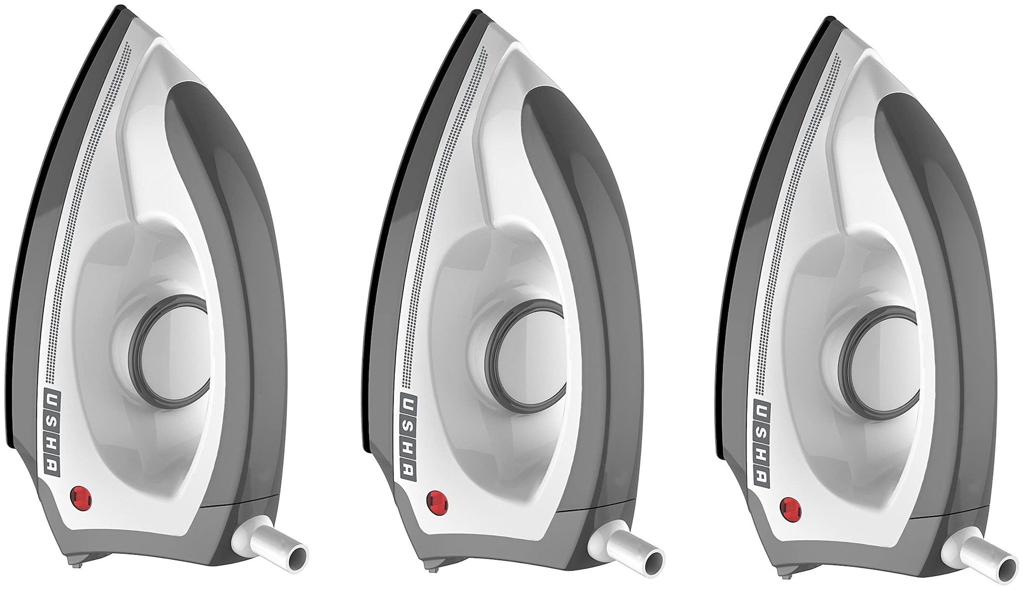 

Usha 3302 1100 Watt Lightweight Dry Iron (White Grey) Pack of 3