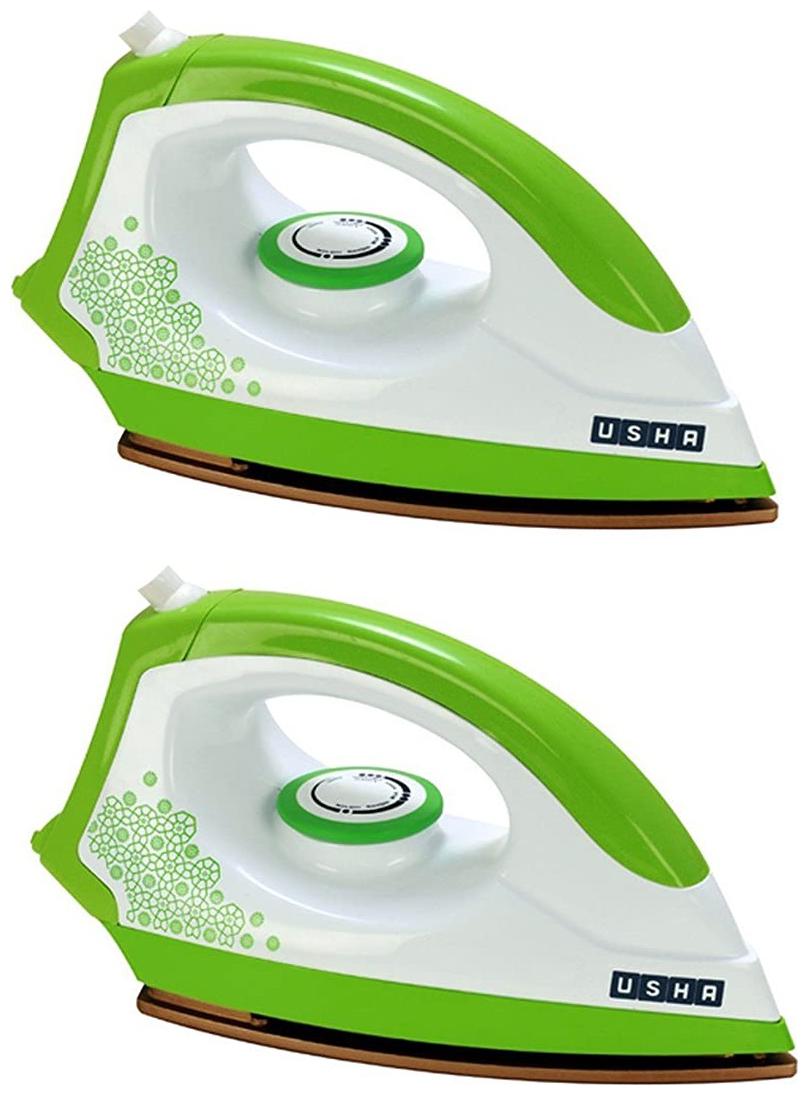 

Usha 3302 1100-Watt Dry Iron (White Green) Pack of 2