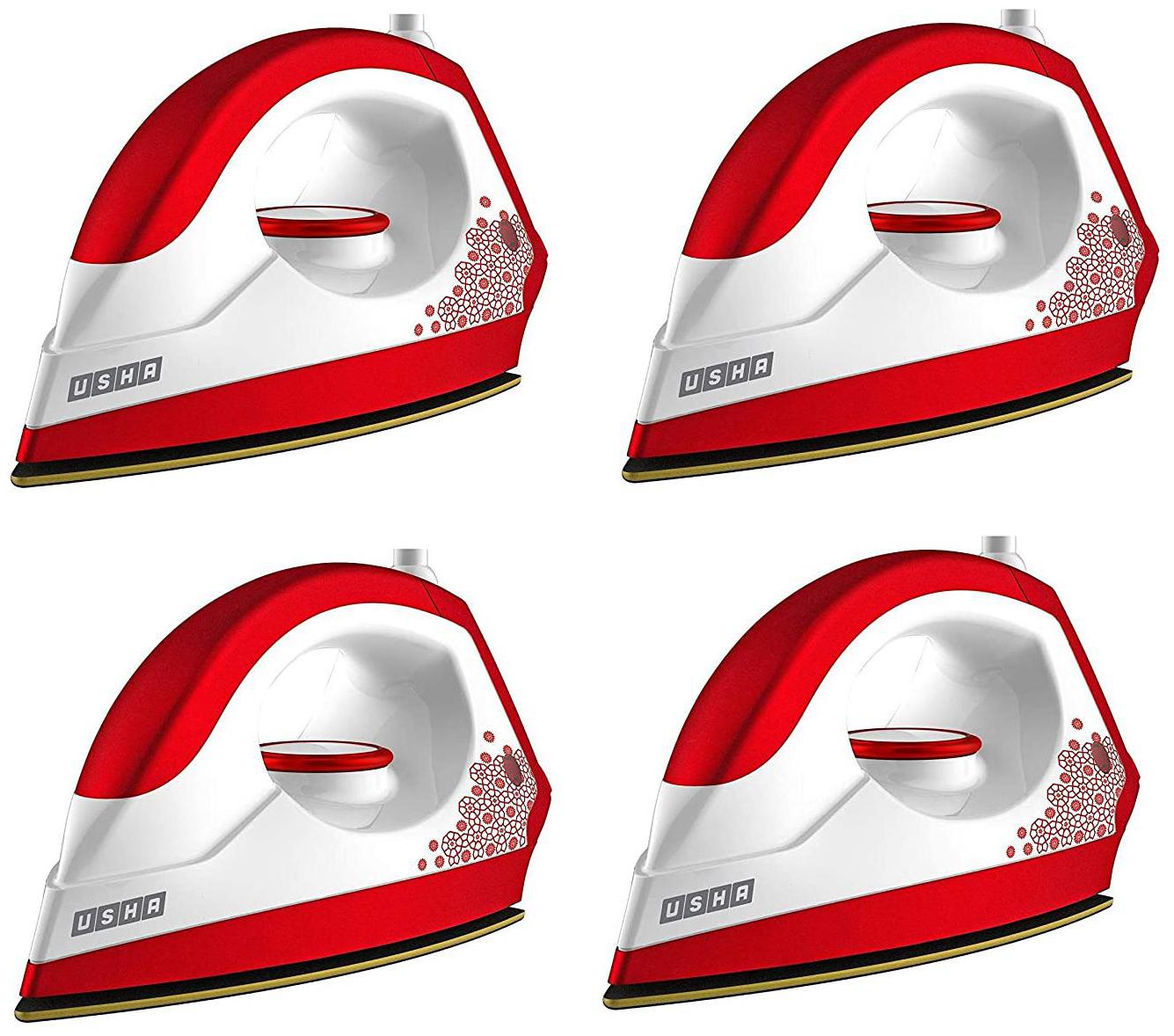 Usha EI 3302 pack of 4 1100 W Dry Iron  (Red, White)