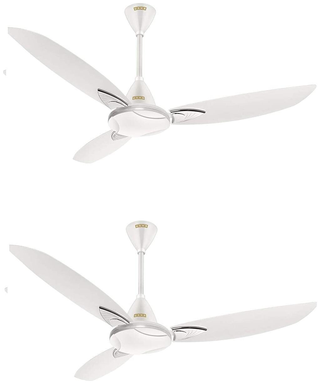 

Usha Bloom Primrose 1250 mm 3 Blade Ceiling Fan (Sparkle White Pack of 2)