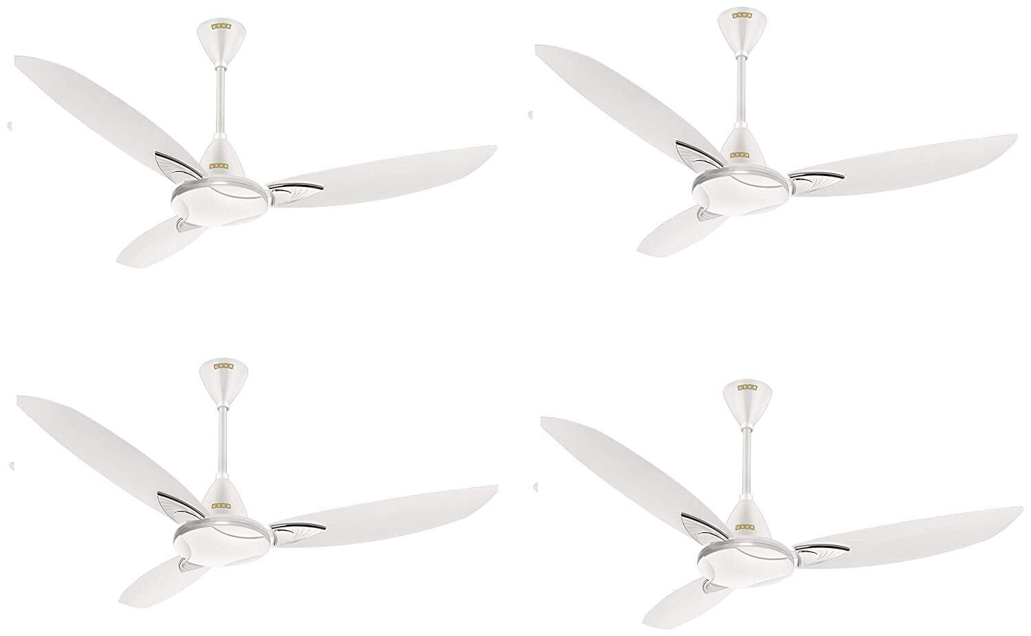 

Usha Bloom Primrose 1250 mm 3 Blade Ceiling Fan (Sparkle White Pack Of 4)