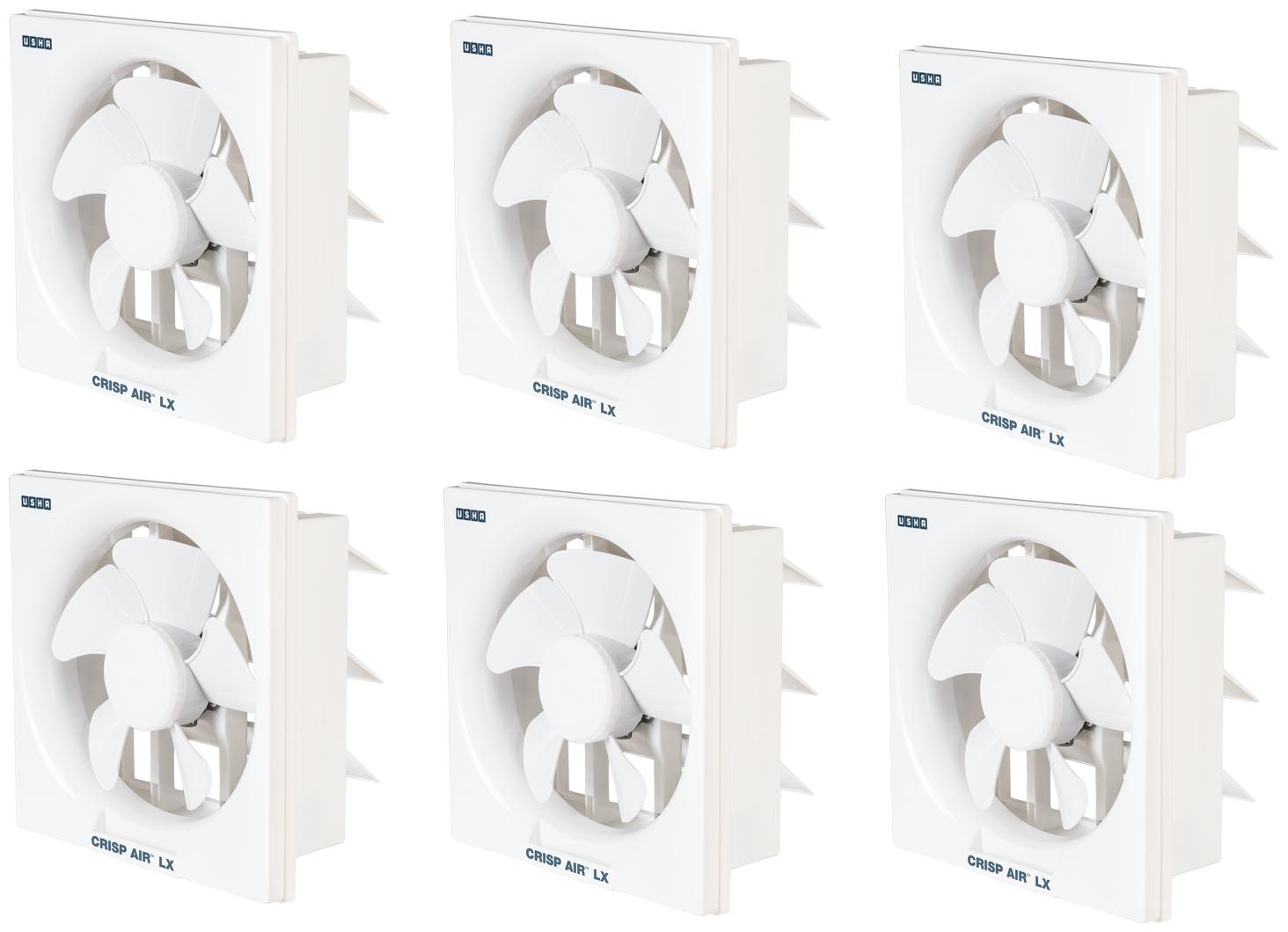 

Usha Crisp Air Lx 150 mm Exhaust Fan White Pack Of 6