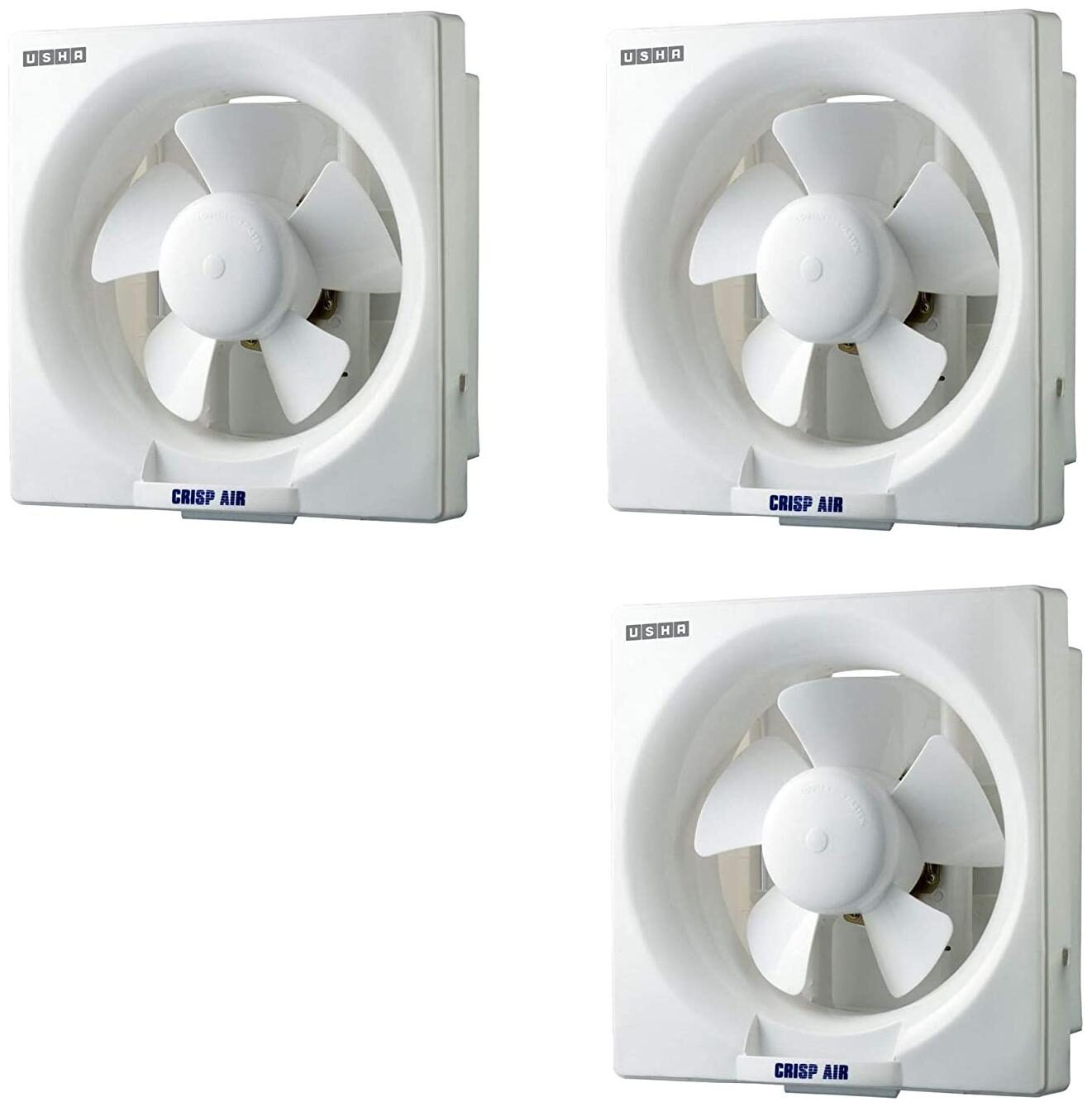 Usha crisp air.,pack of 3 150 mm 5 Blade Exhaust Fan  (white, Pack of 3)