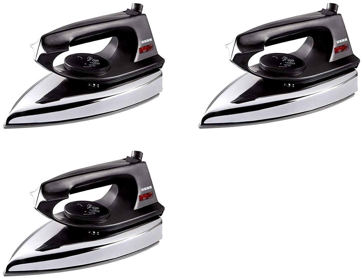 

Usha EI 2802 1000-Watt Ultra Lightweight Dry Iron (Black) Pack Of 3