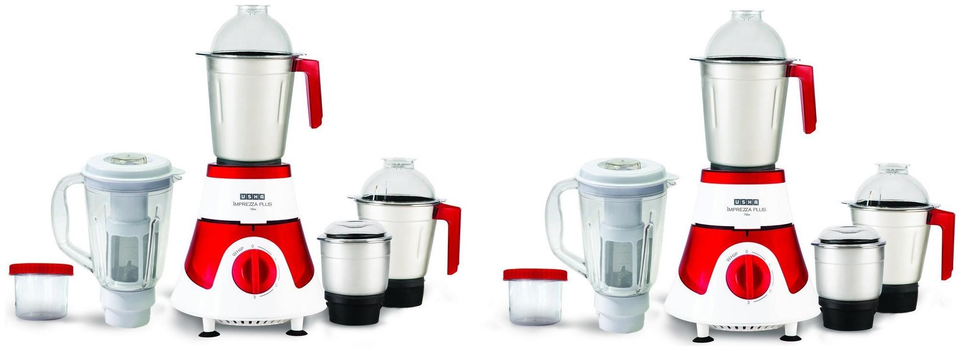 

Usha MG-3775 750 W Mixer Grinder ( Red White 3 Jars )