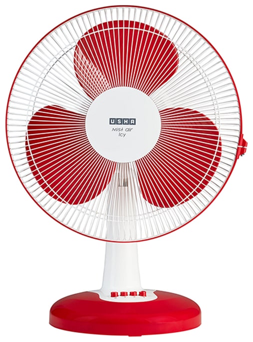 

Usha Mist Air Icy 400 mm Standard Table Fan ( Red White Pack of 1 )