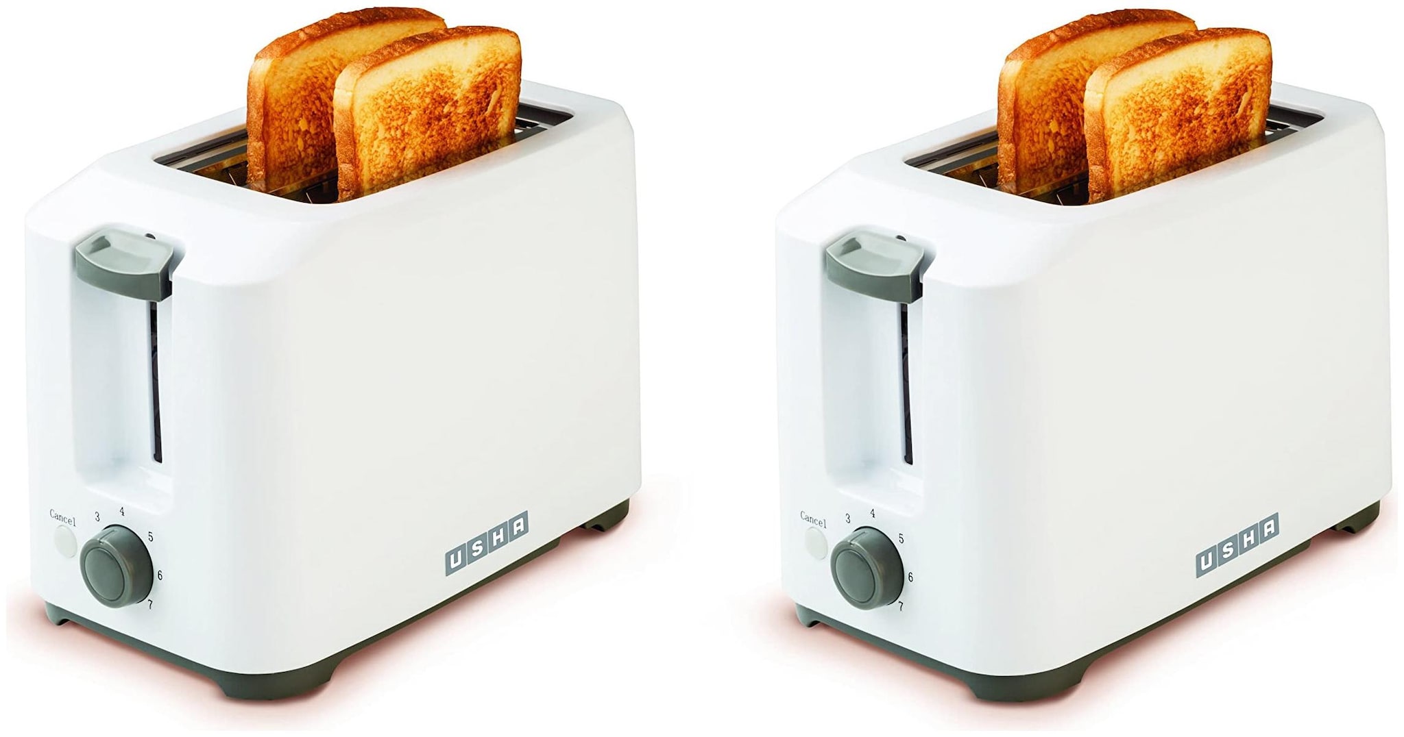 

Usha PT3720 2 Slices Pop-Up Toaster - White Pack of 2