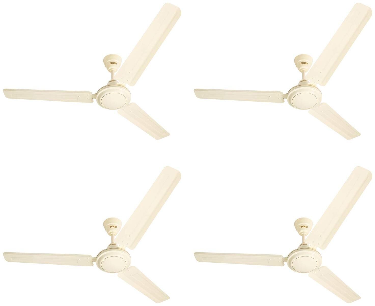 

Usha Racer 1200mm Ultra High Speed 400RPM Ceiling Fan Ivory pack of 4
