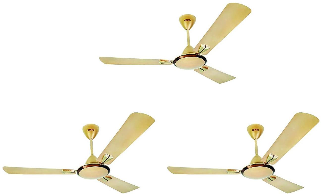 

Usha Striker Galaxy 1200mm Ceiling Fan with Anti Dust Feature (Bright Gold) Pack of 3