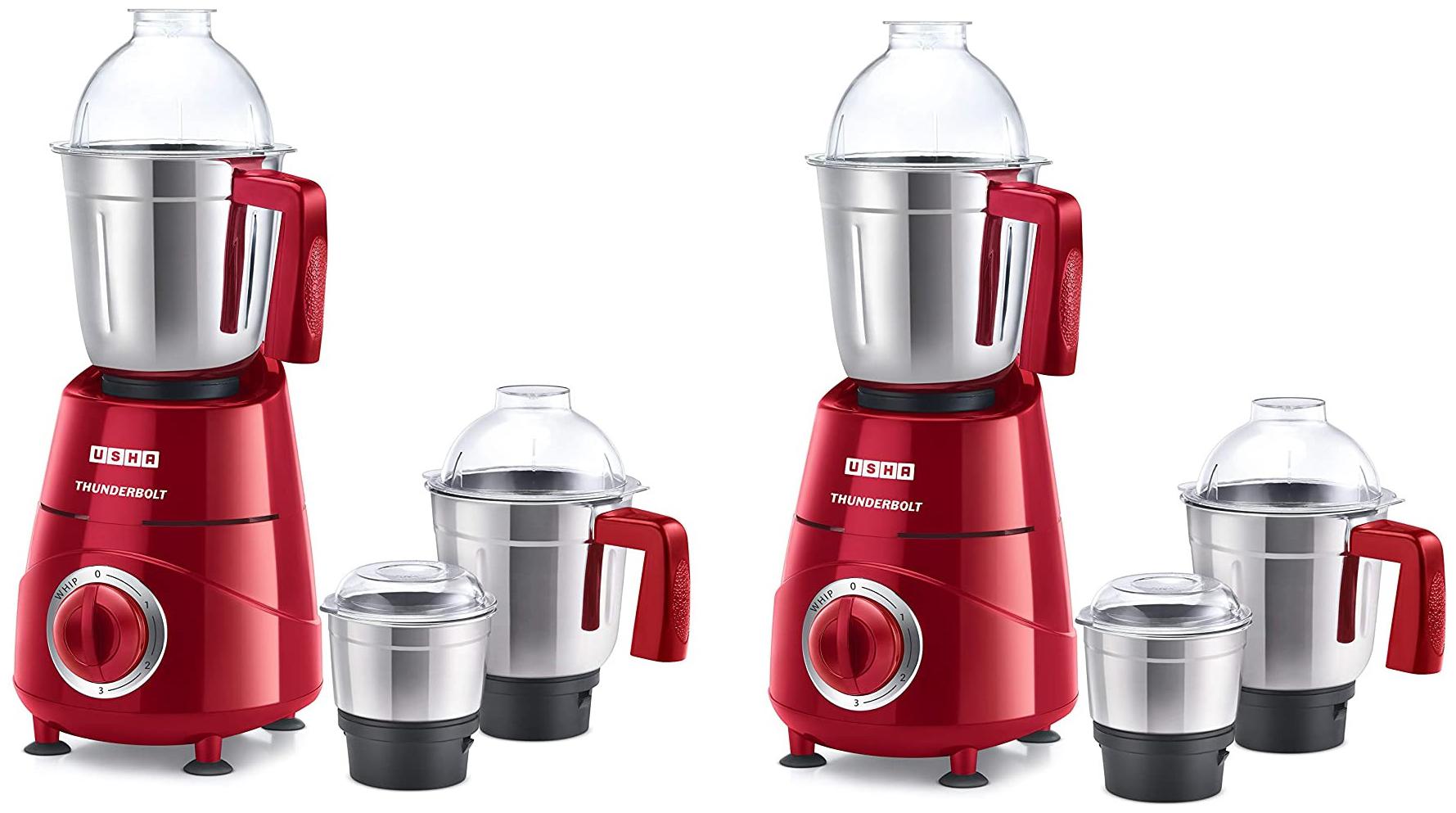 

Usha TH800MX3 800 W Mixer Grinder ( Red 3 Jars )