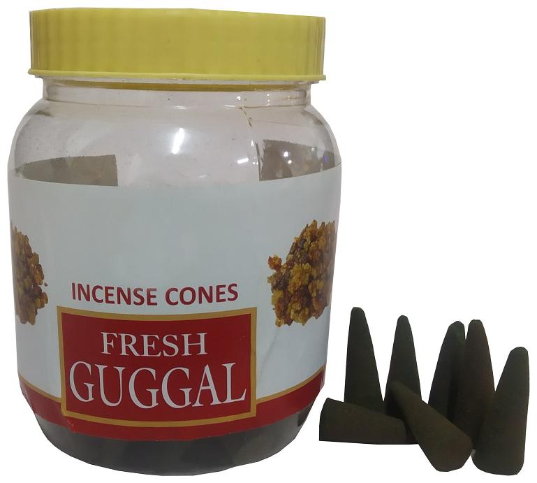 

Utkarsh Charcoal Pollution Free Fresh Guggal Fragrance (125 Gram Jar Box) Premium Scented Incense Dhoop Cone Batti With Holder Stand For Spiritual