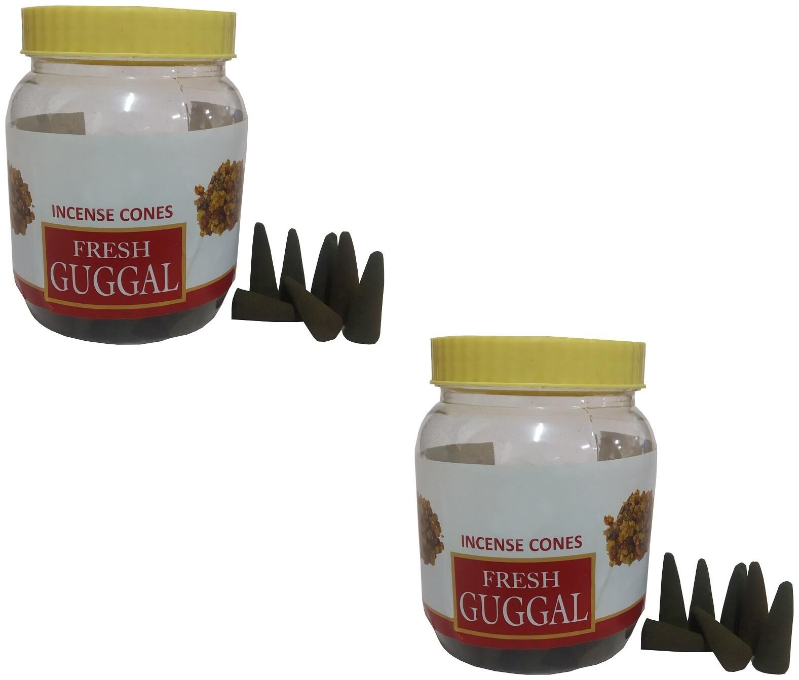 

Utkarsh Charcoal Pollution Free Fresh Guggal Fragrance (125 Gram Jar Box) Premium Scented Incense Dhoop Cone Batti With Holder Stand For Spiritual