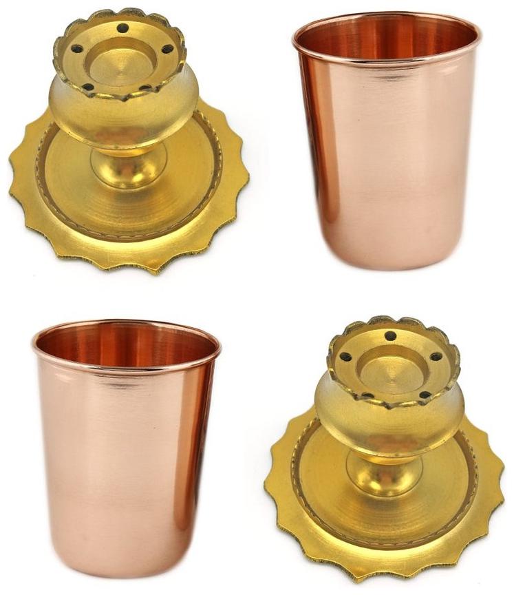 

Utkarsh Combo Of 4 pcs Brass Incense Stick Holder With Akhand Laxmi Deepak Pital Diya