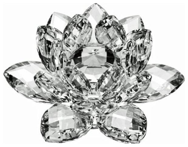 

VAGMI Fengshui Revolving( Multicolor) Crystal Lotus Flower Showpiece With Roasting Base Decorative Showpiece