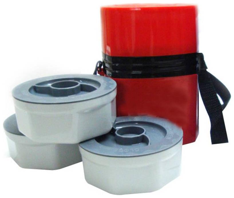 

VAGMI Red Lunch box ( Set of 3 350 ml )