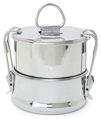 

VAGMI Silver 2 Containers Lunch box ( Set of 1 500 ml )