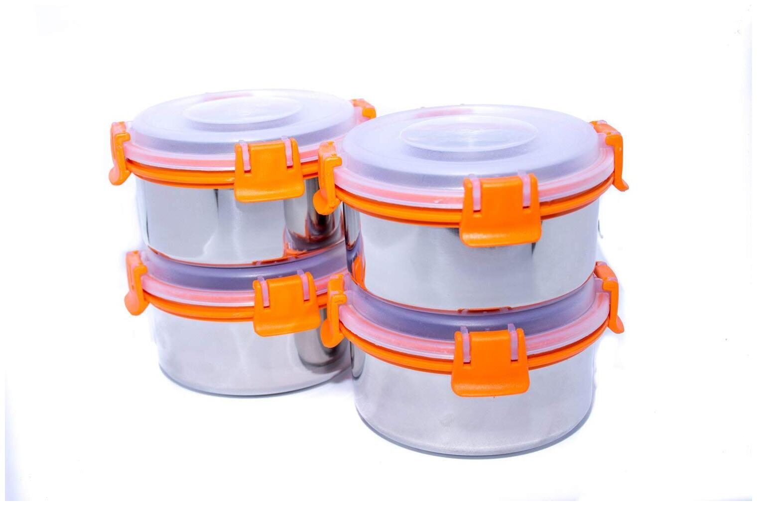 

VAGMI Stainless Steel Airtight Food Storage Container Lunch Box (Pck of 4)