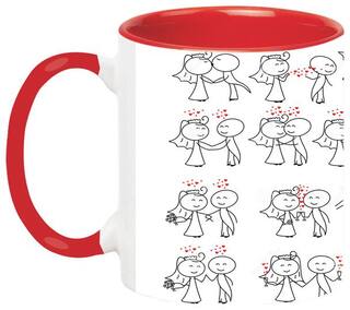 Valentine Gifts For Boyfriend Girlfriend White Couple Lovestory Love Date Heart Black Mug by Ashvah-Mug-1694-Red