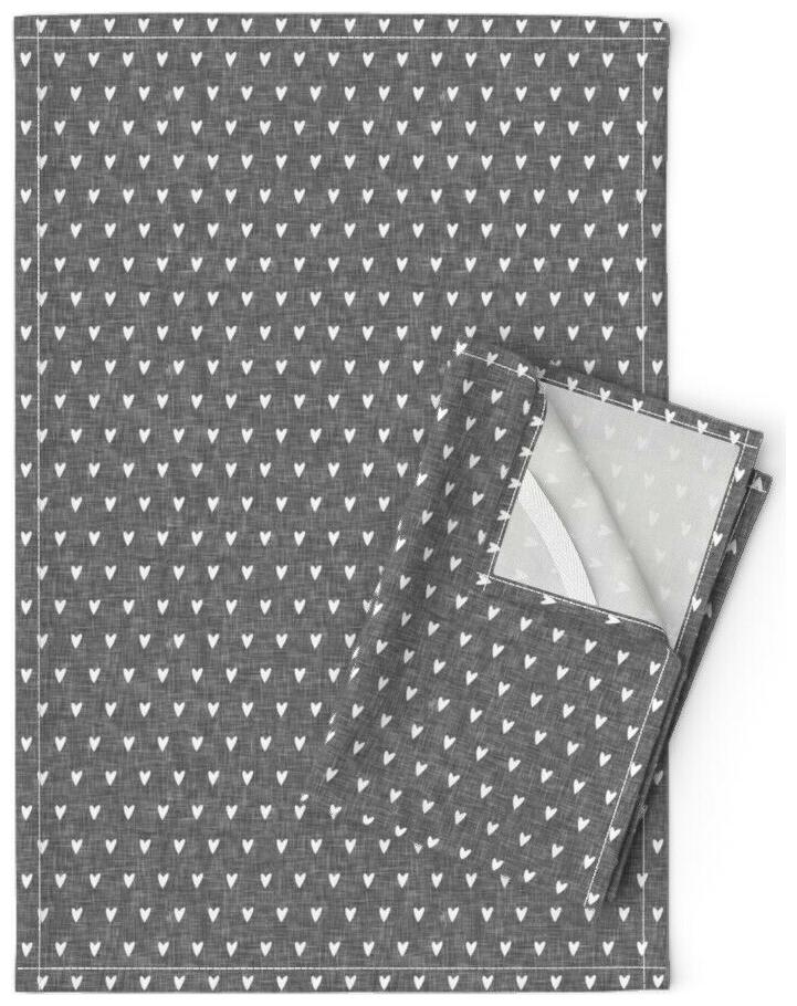 

Valentine Heart Little Hearts Linen Cotton Tea Towels by Roostery Set of 2