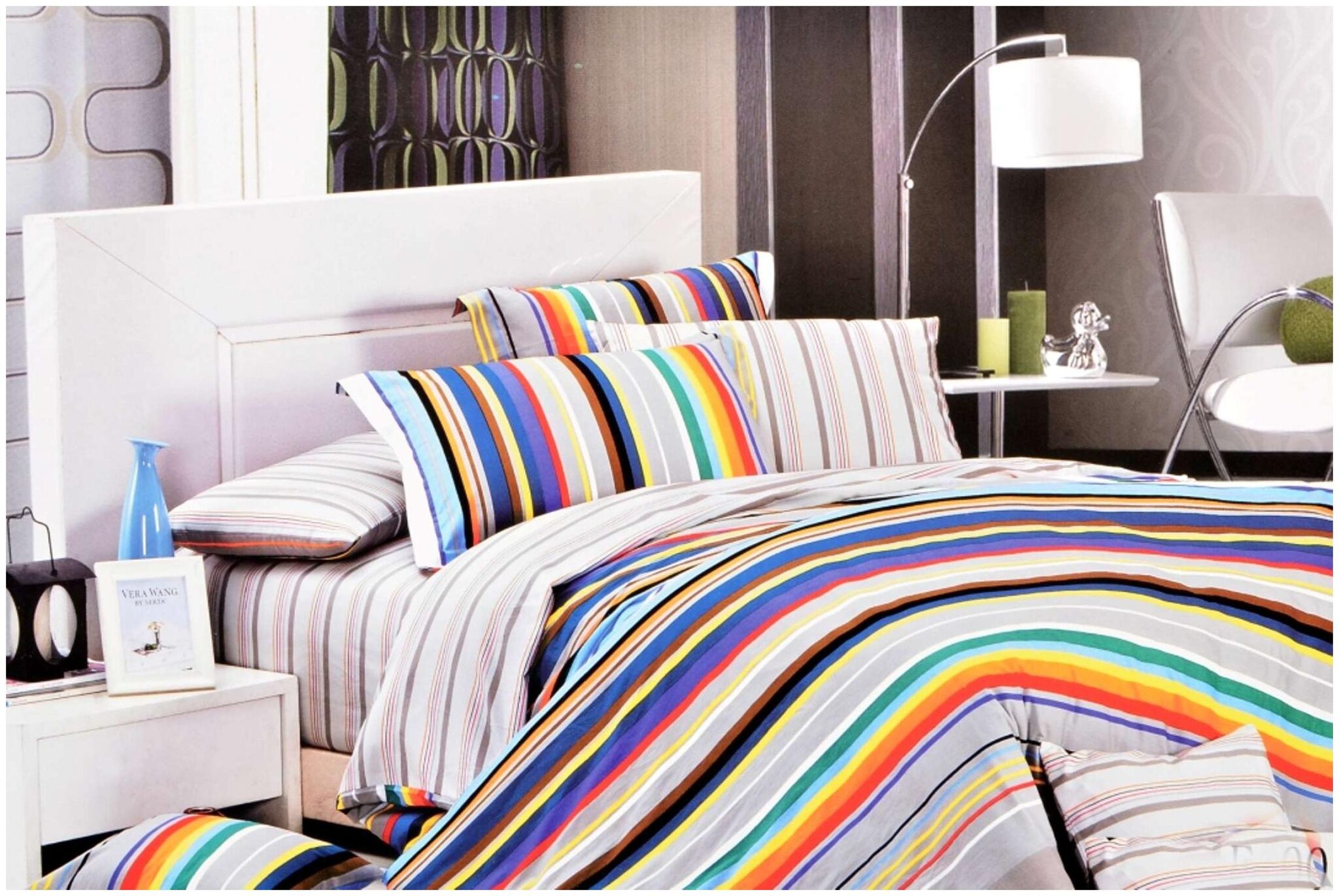 

Valtellina Cotton Abstract King Size Bedsheet 104 TC ( 1 Bedsheet With 2 Pillow Covers Multi )