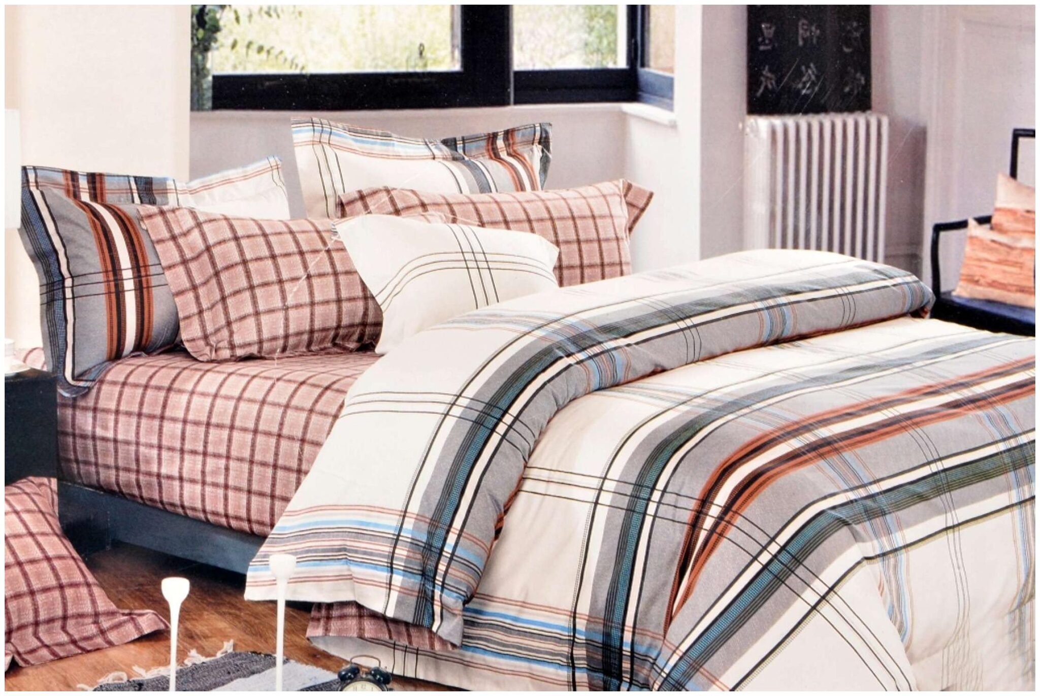 

Valtellina Cotton Abstract King Size Bedsheet 104 TC ( 1 Bedsheet With 2 Pillow Covers Multi )