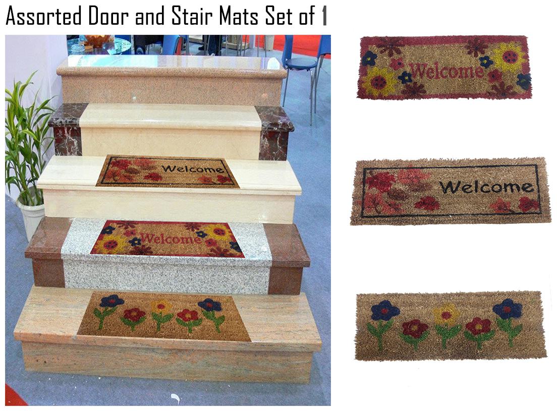 

Valtellina Assorted 54X24 cms stair mat with rubber backing pack of 1