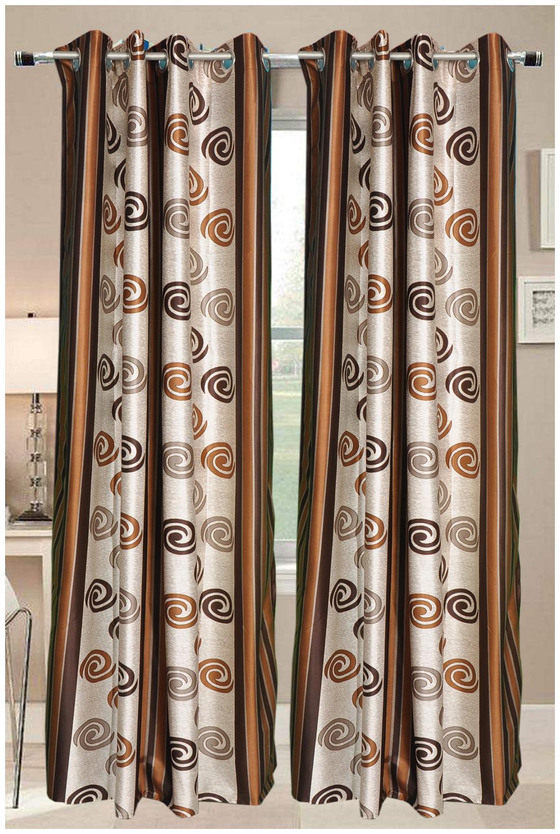 

Valtellina beautiful designer cream brown color Door curtain (9 ft)