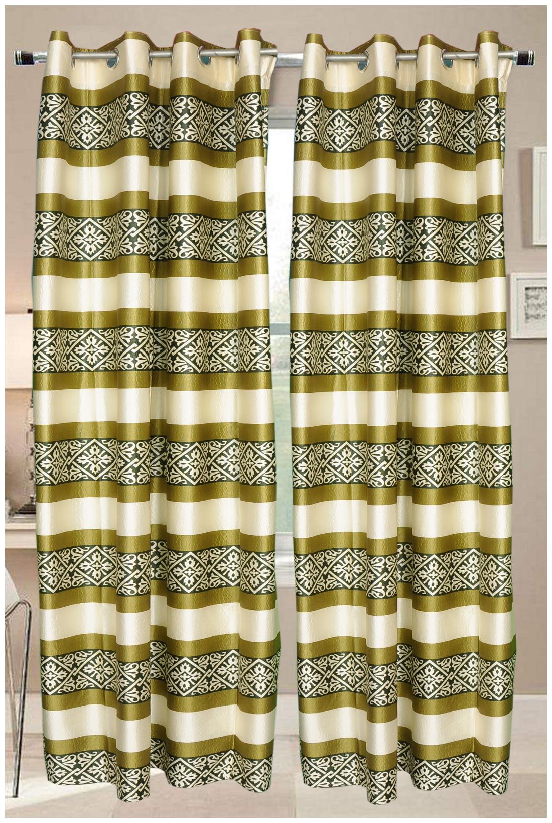 

Valtellina beautiful designer cream light green color Door curtain (9 ft)