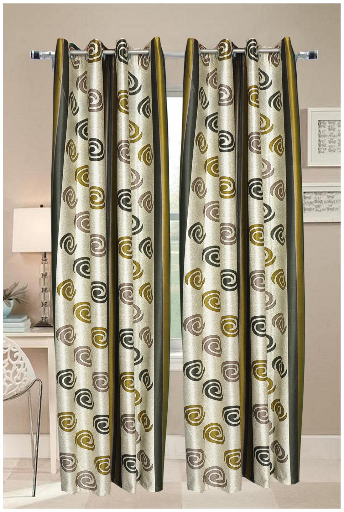 

Valtellina beautiful designer cream light green color Door curtain (7 ft)