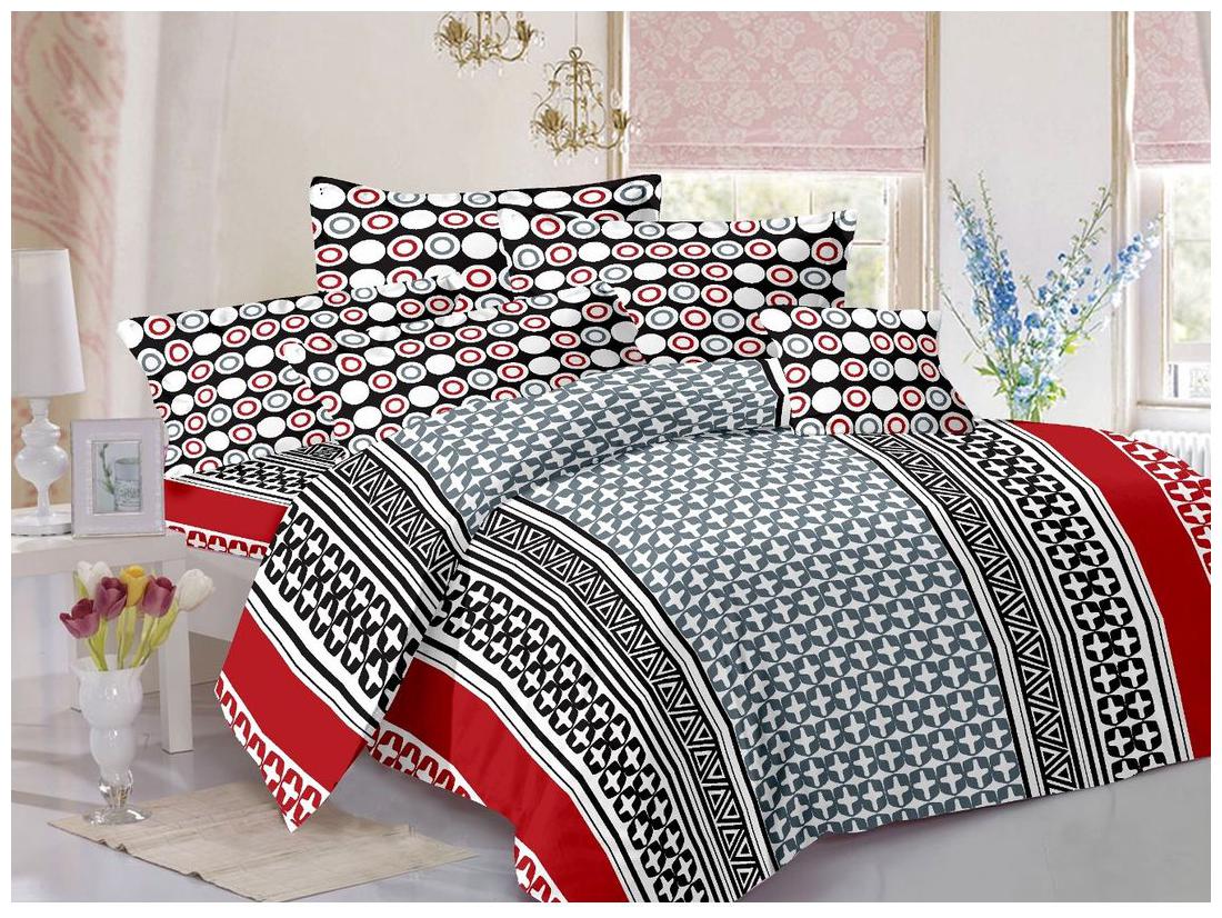 

Valtellina Cotton Printed Double Size Bedsheet 104 TC ( 1 Bedsheet With 2 Pillow Covers Multi )