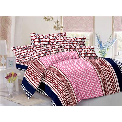 

Valtellina Cotton Abstract Double Size Bedsheet 104 TC ( 1 Bedsheet With 2 Pillow Covers Pink )
