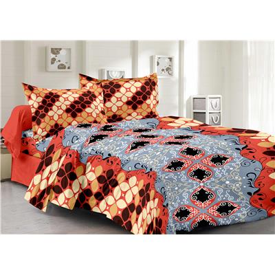 

Valtellina Cotton Floral Double Size Bedsheet 104 TC ( 1 Bedsheet With 2 Pillow Covers Grey )