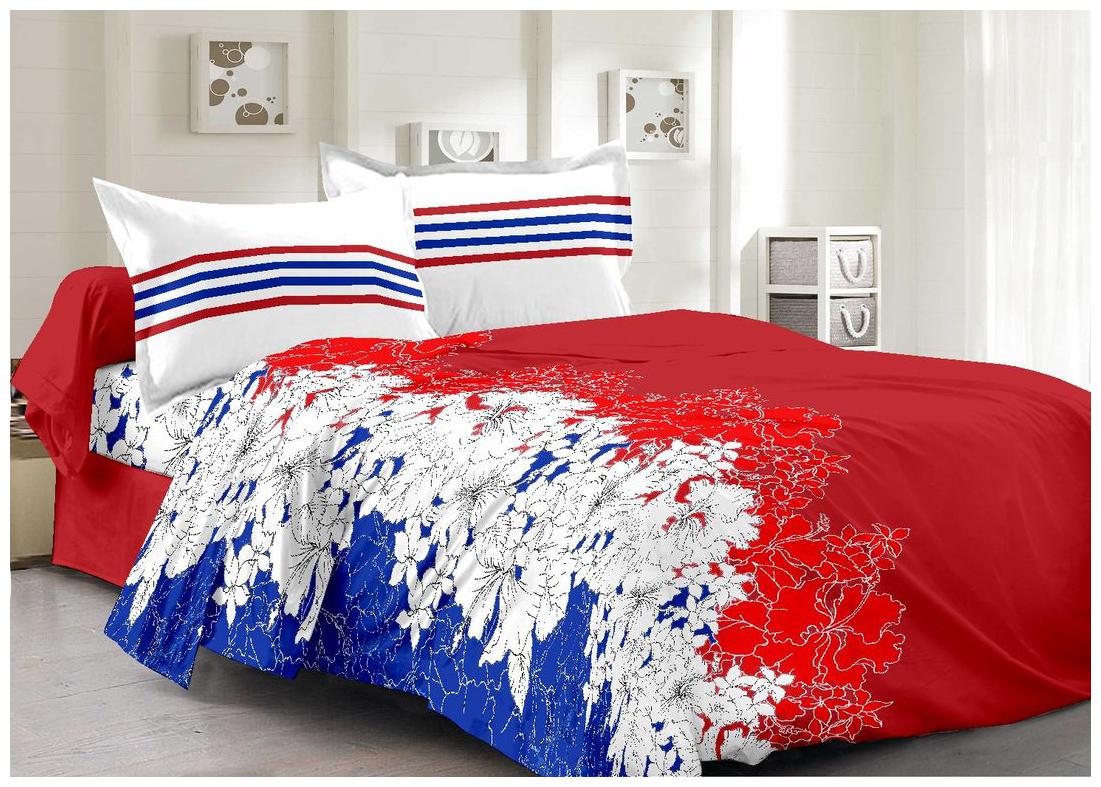

Valtellina Cotton Floral Double Size Bedsheet 104 TC ( 1 Bedsheet With 2 Pillow Covers Red )