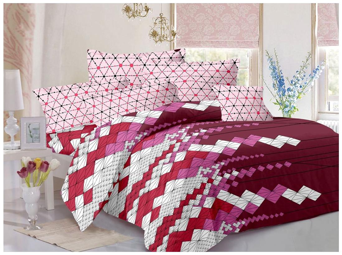

Valtellina Cotton Abstract Double Size Bedsheet 104 TC ( 1 Bedsheet With 2 Pillow Covers Multi )