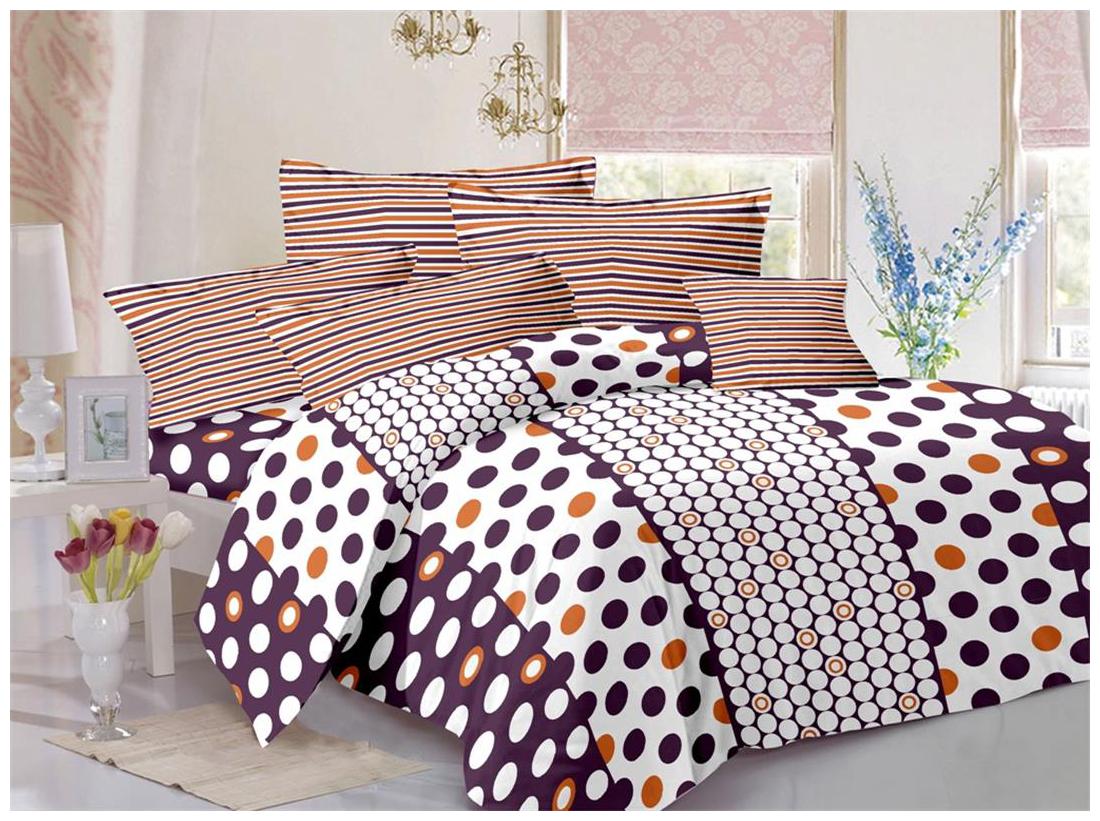 

Valtellina Cotton Abstract Double Size Bedsheet 104 TC ( 1 Bedsheet With 2 Pillow Covers White )