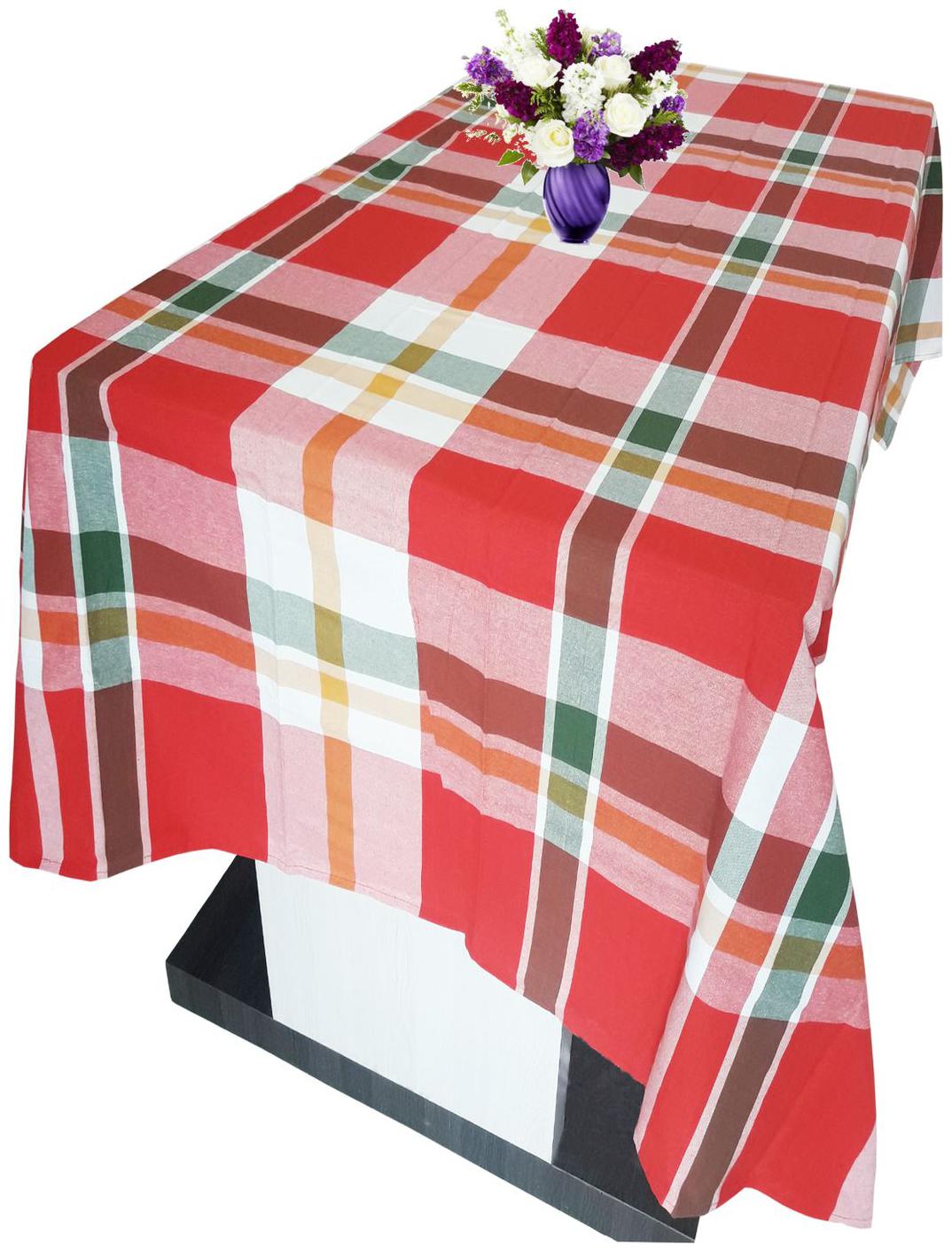 

Valtellina Cotton Check Red Tablecloth 152 4 cm (60 inch) X 213 36 cm (84 inch)
