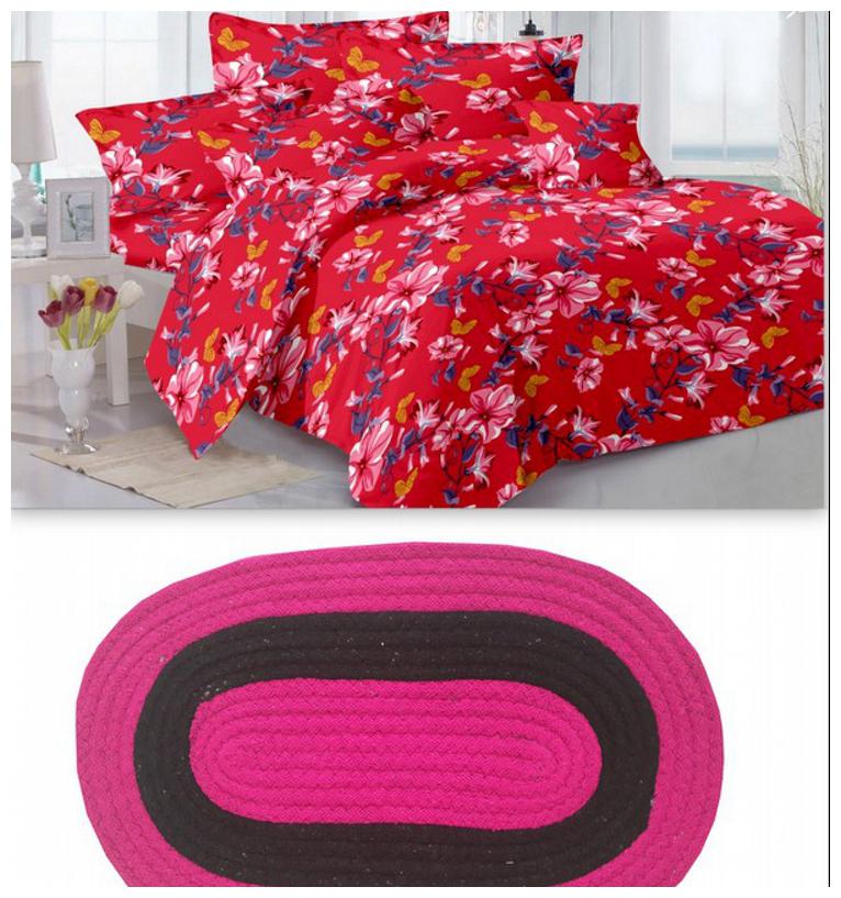 

Valtellina Cotton Abstract Double Size Bedsheet 104 TC ( 1 Bedsheet With 2 Pillow Covers Multi )