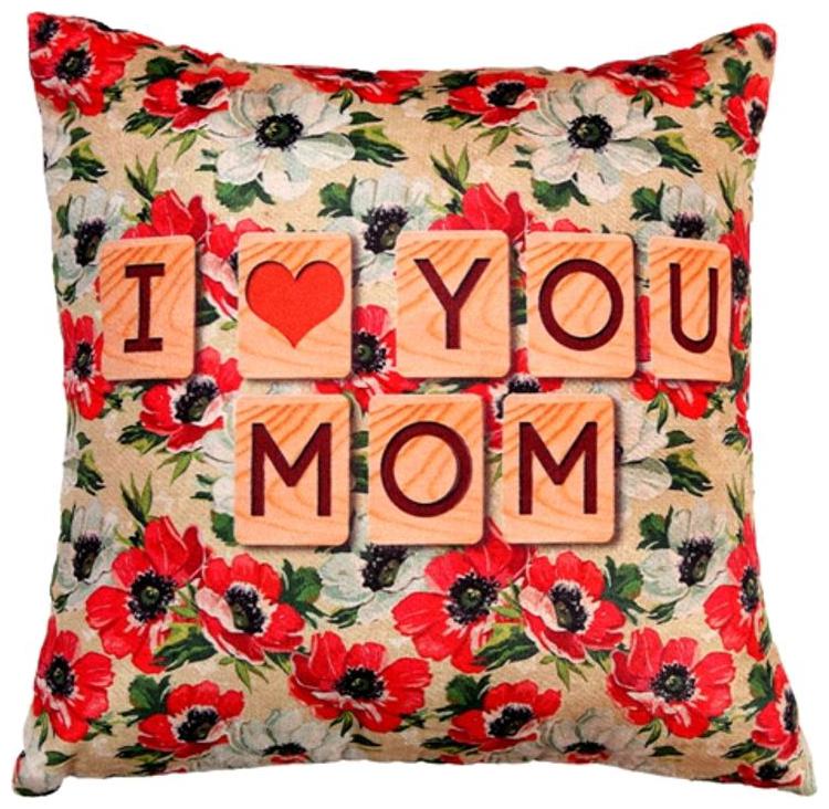 

Valtellina Floral printed I love u Mom cushion cover