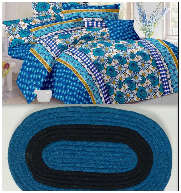 

Valtellina Cotton Abstract Double Size Bedsheet 104 TC ( 1 Bedsheet With 2 Pillow Covers Multi )