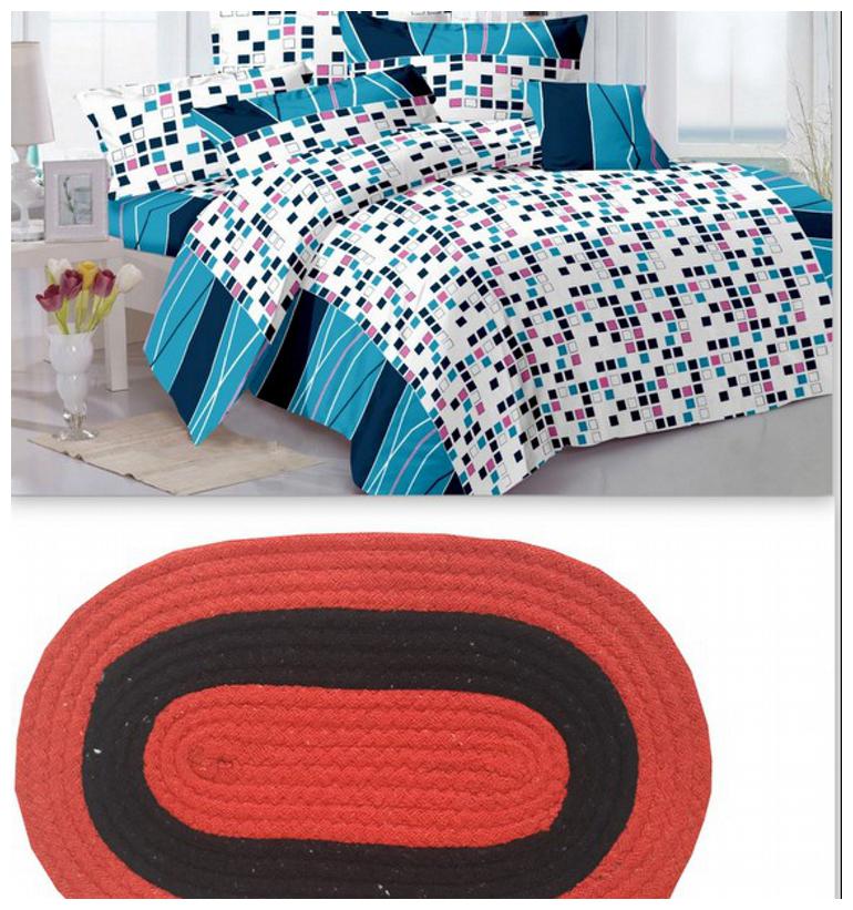 

Valtellina Cotton Abstract Double Size Bedsheet 104 TC ( 1 Bedsheet With 2 Pillow Covers Multi )
